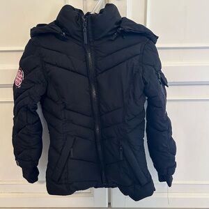 Coogi Kids Black Hooded Puffer Jacket